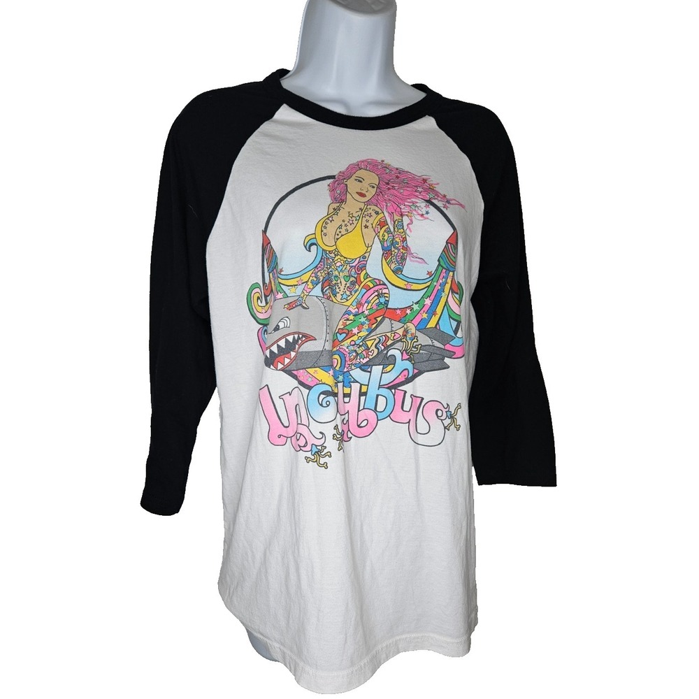 Incubus Band Tee Raglan 3/4 Sleeve Y2K Psychedelic Shark Shirt Grunge Edgy